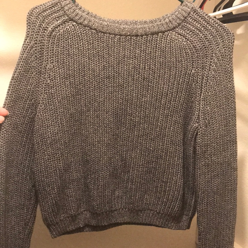 Grey crop sweater